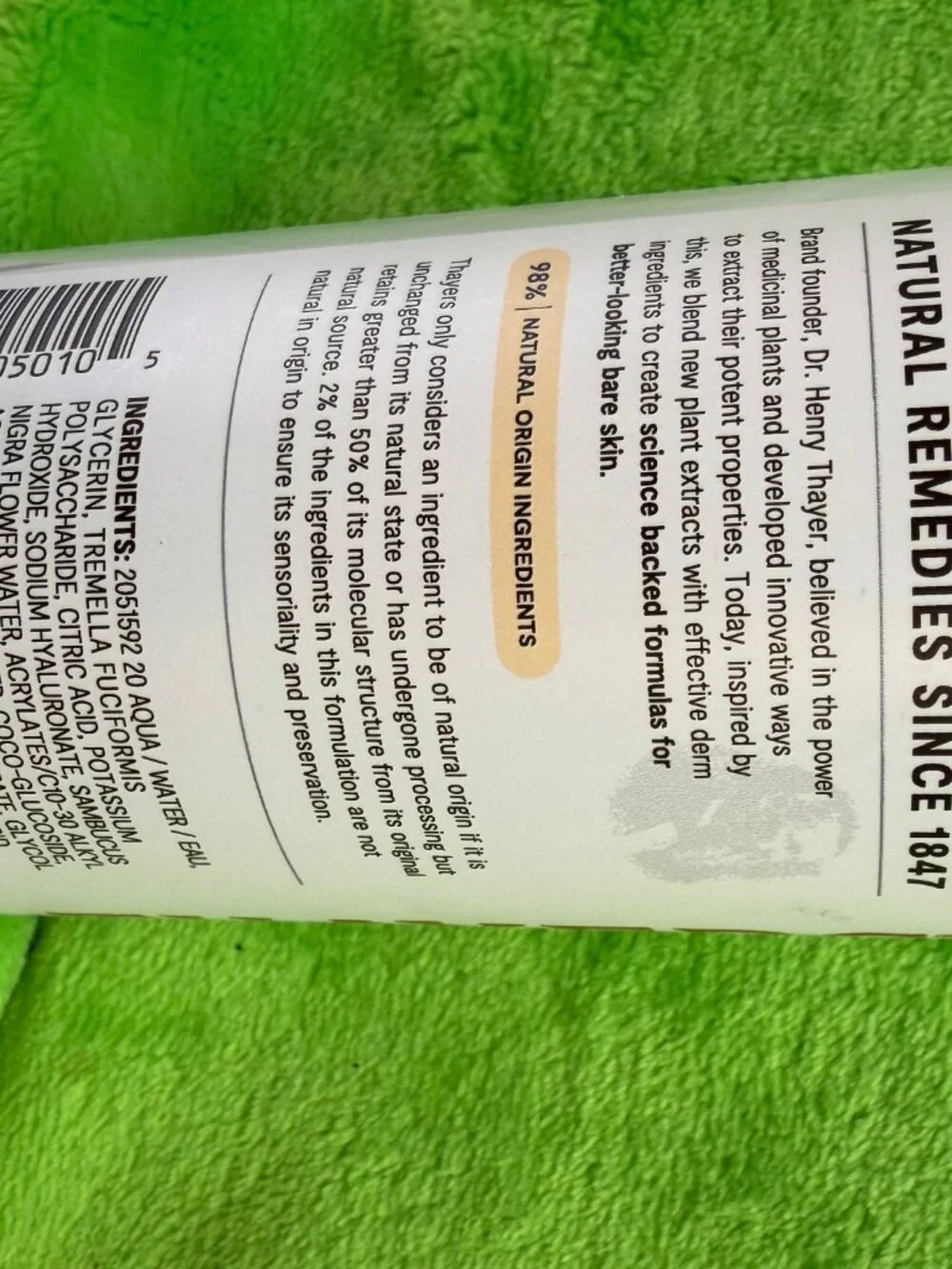 Thayers Hydrating Milky Toner Snow Mushroom Hyaluronic Acid 12oz